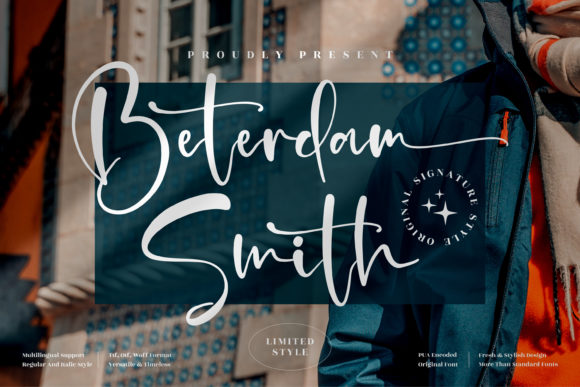 Beterdam Smith Script Font for Brand Personality