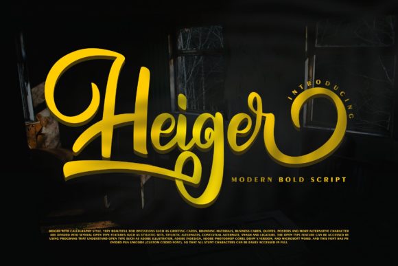 Heiger: A Script Handwritten Font for Elegant Campaign Typography