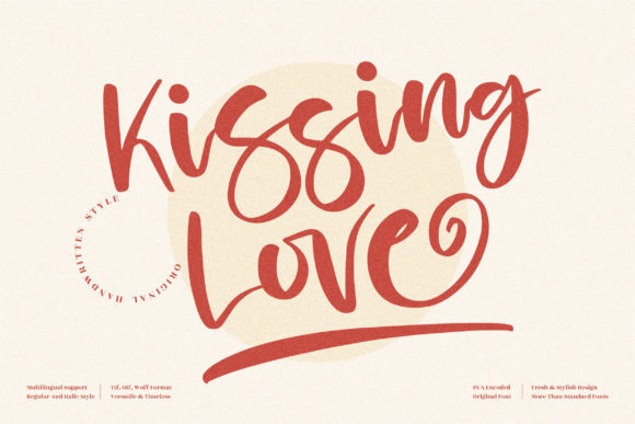 Kissing Love: A Playful Script Handwritten Font for Creative Projects