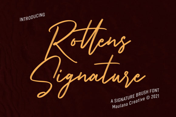 Rottens Signature: A Refined Script Handwritten Font for Elegant Branding