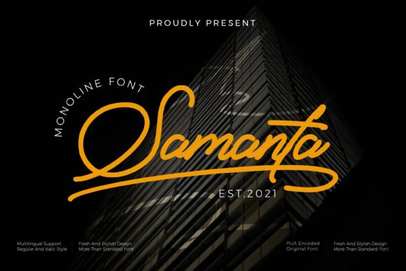 Samanta Font: Elegant Script Handwritten Fonts for Digital Brands