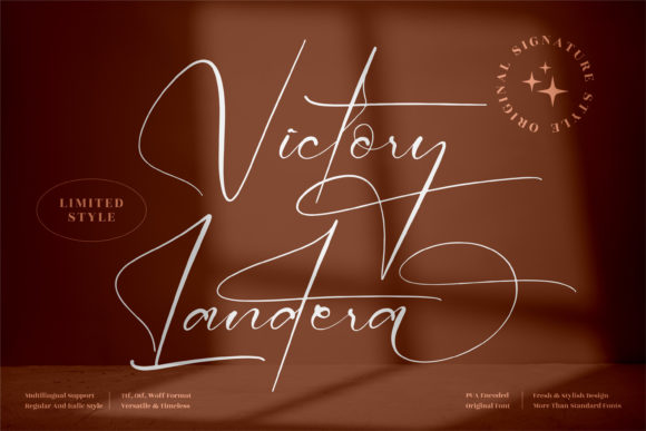 Victory Landera: A Delicate Script Font for Elegant Campaigns